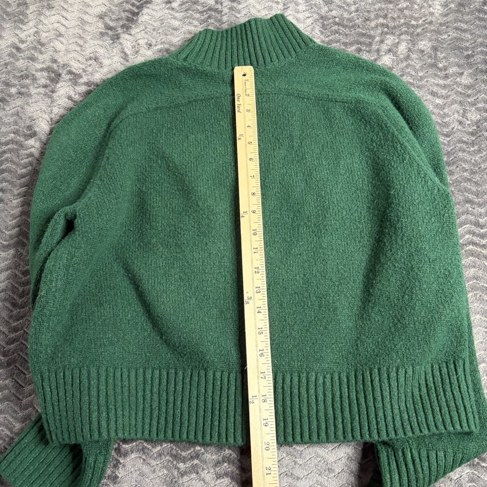 Abercrombie & Fitch M Dark Green Funnel Neck Relaxed Fit Ribbed Knit Sweater - Picture 5 of 6